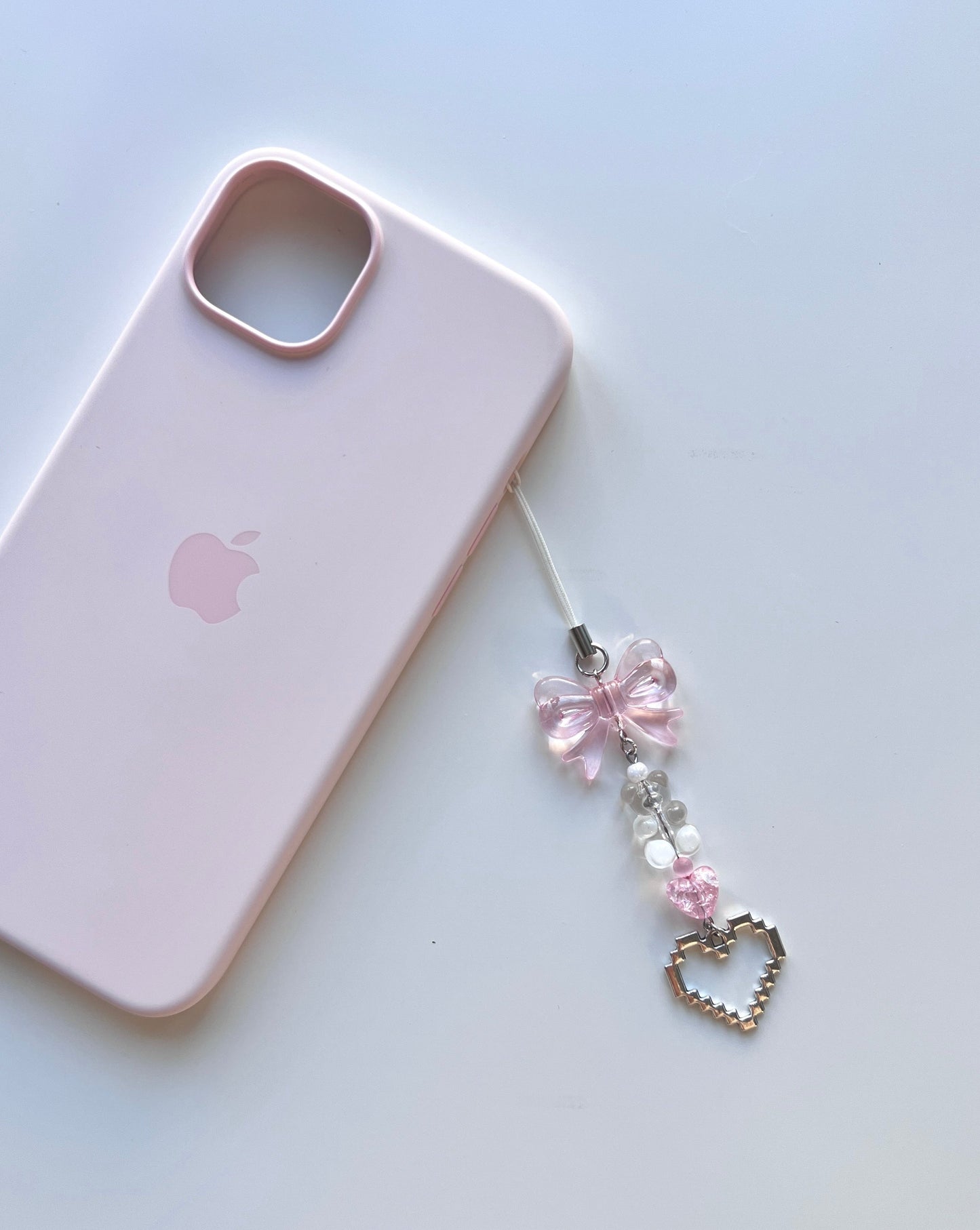 Pixel Heart Phone Charm