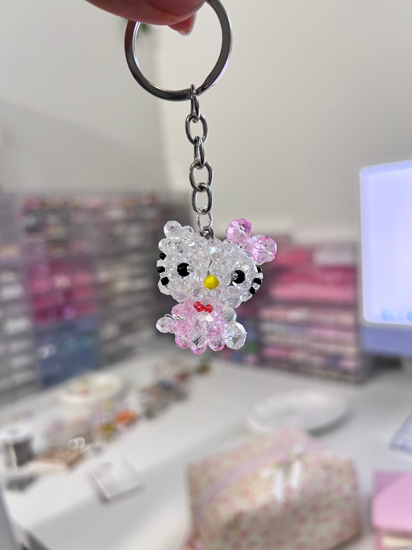 Hello Kitty Beaded Keychain