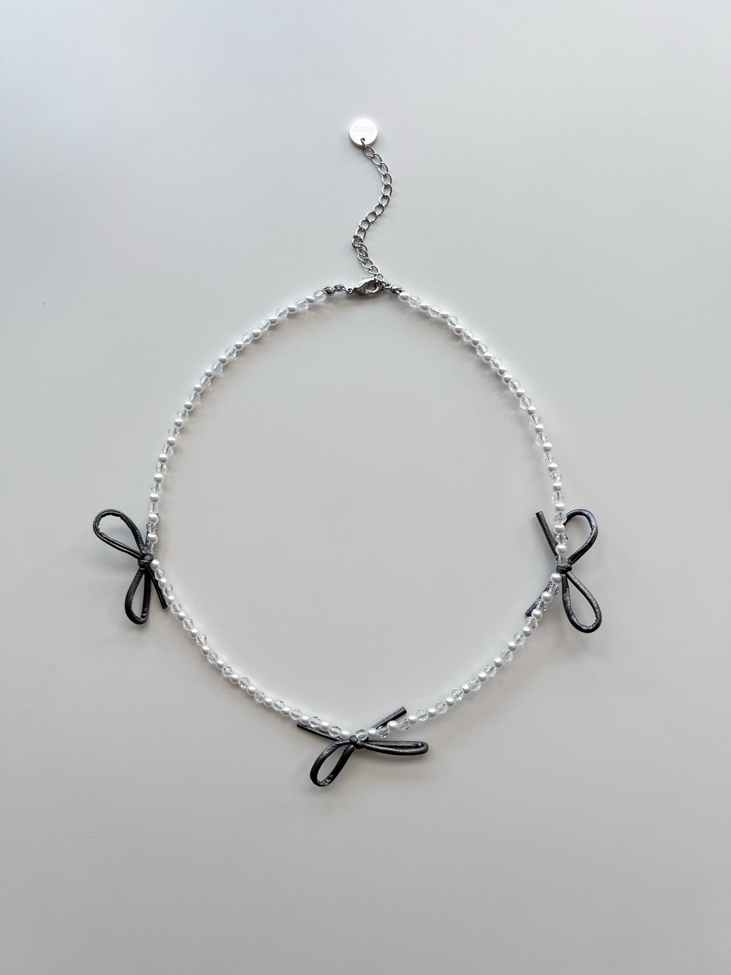 Necklace Grey Bows