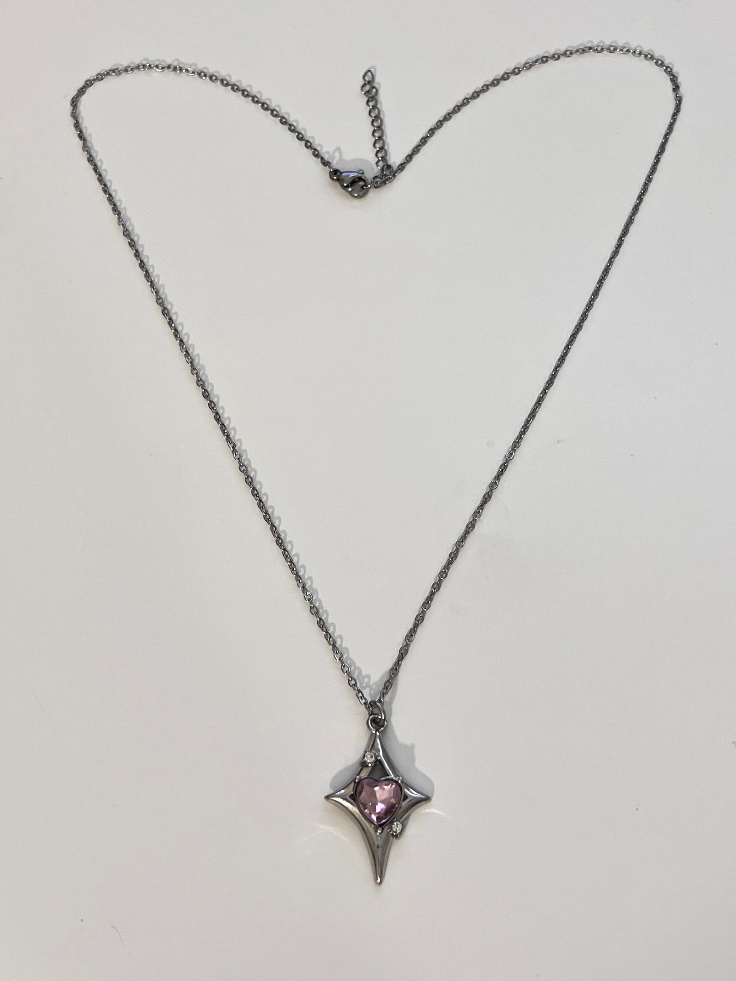 Pink Gem Star Pendent Necklace