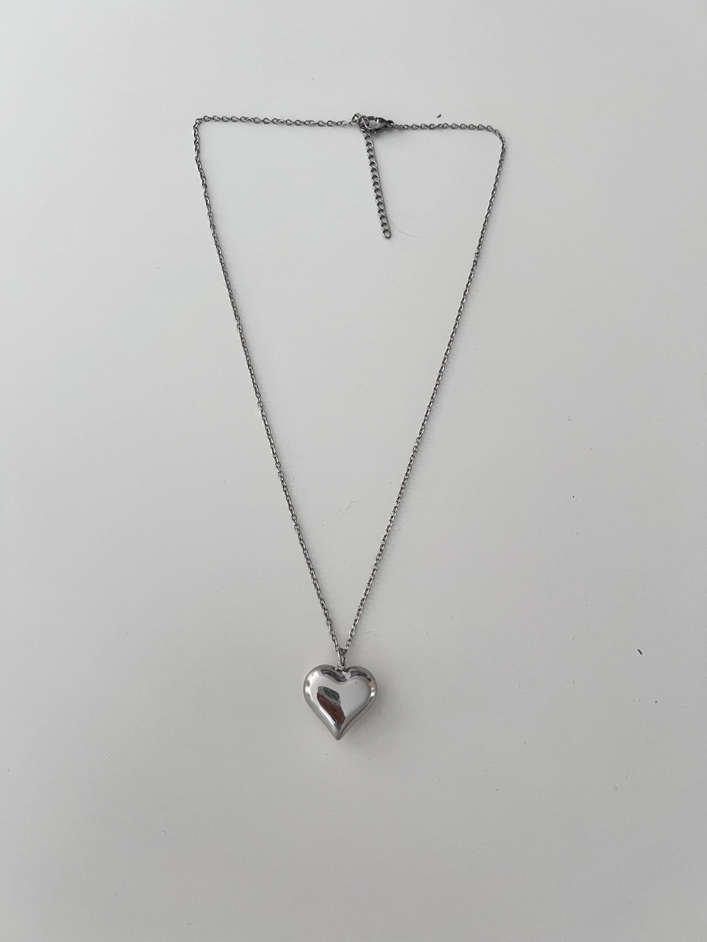 Silver Heart Cross Necklace