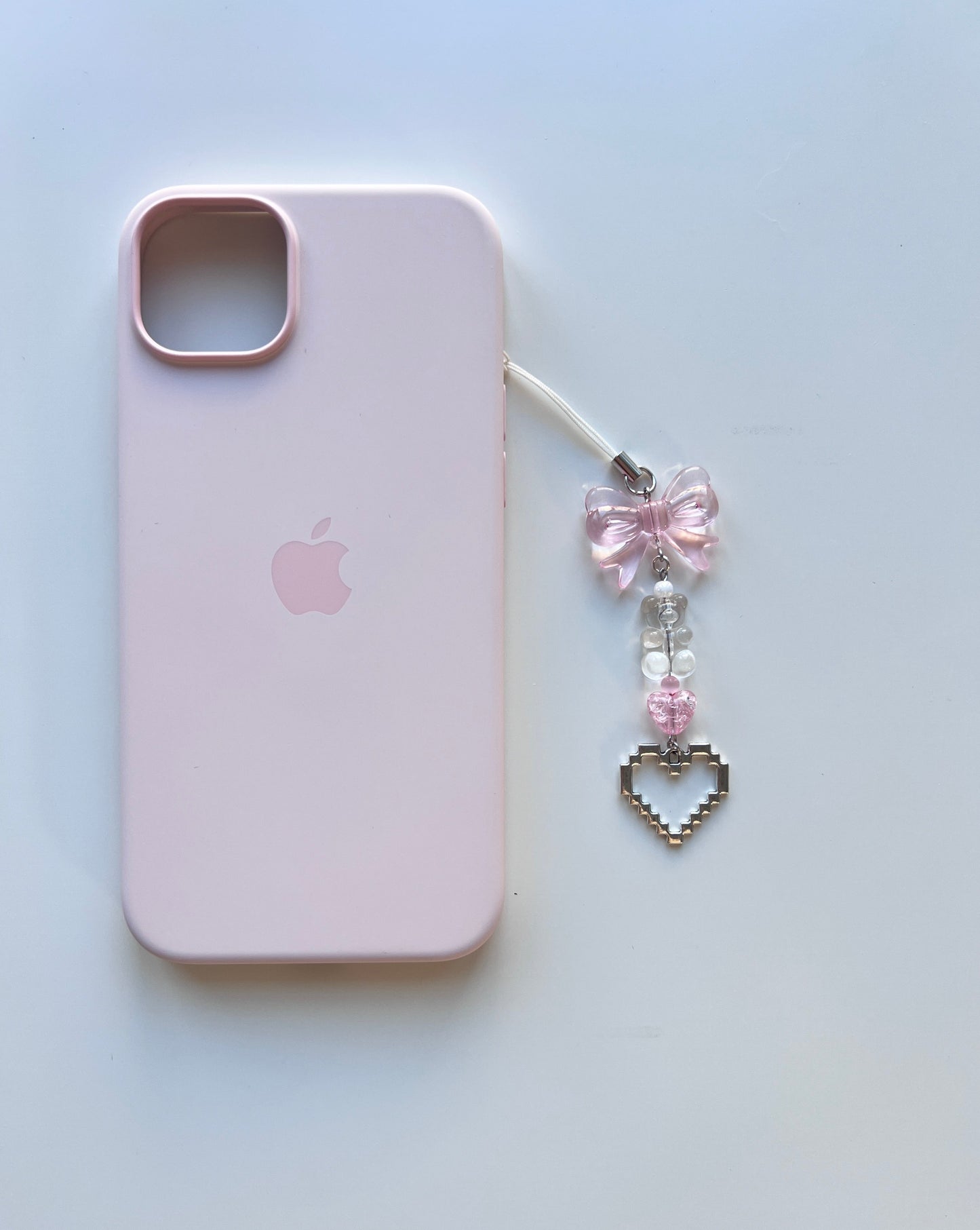 Pixel Heart Phone Charm
