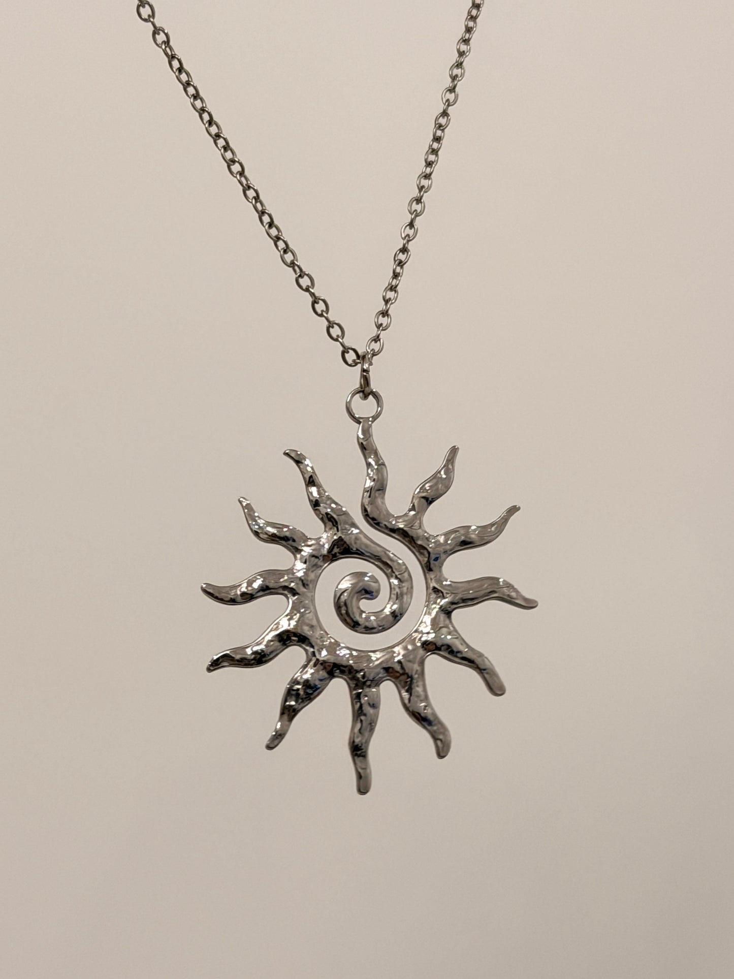 Vintage Sun Pendant Necklace