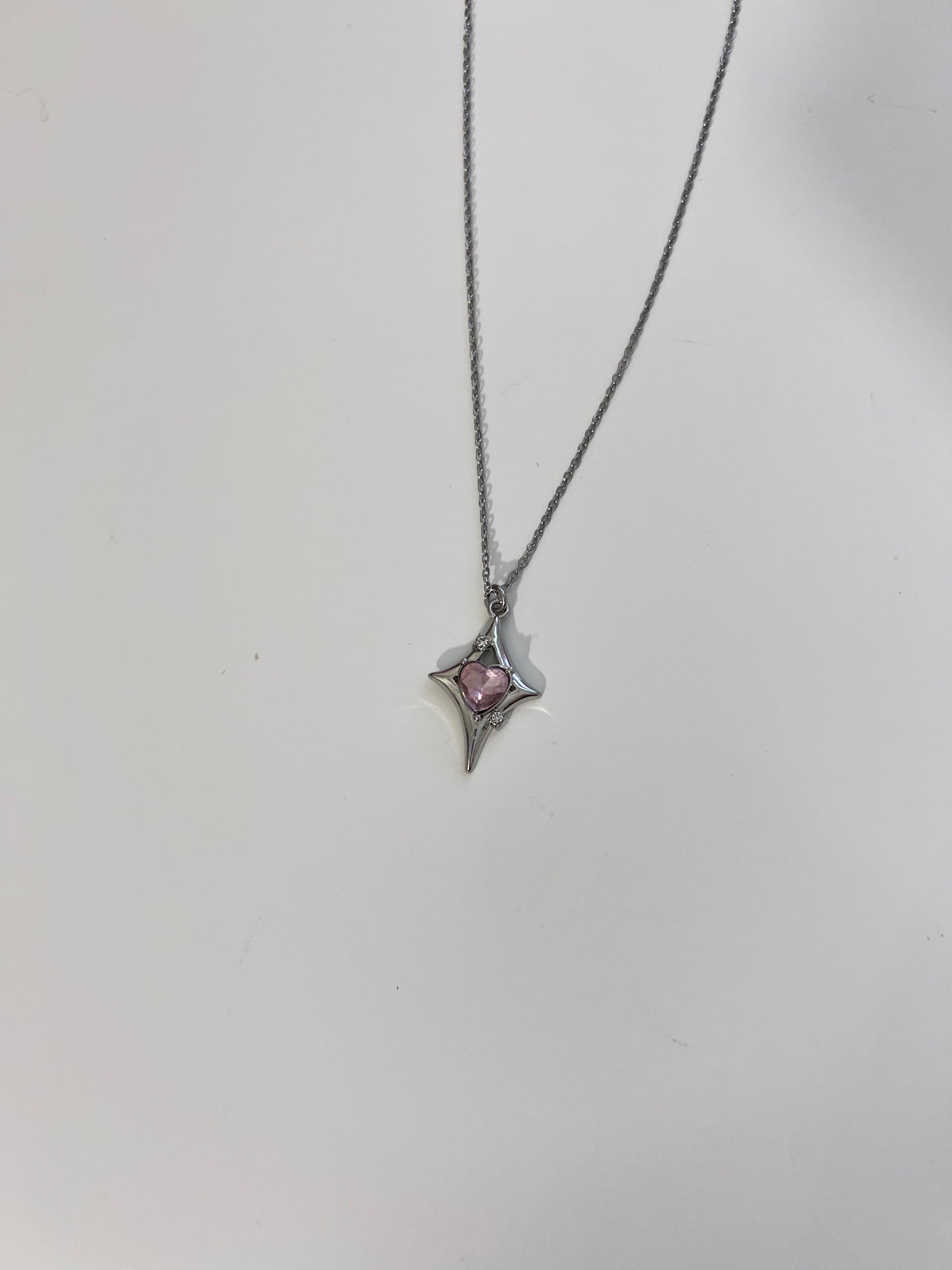 Pink Gem Star Pendent Necklace