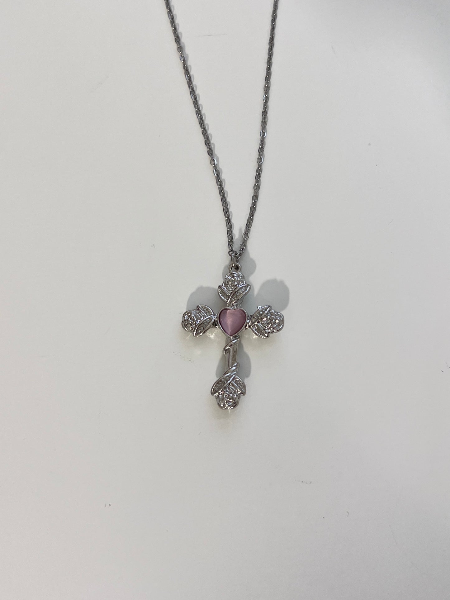 Rose Cross Pendent Necklace