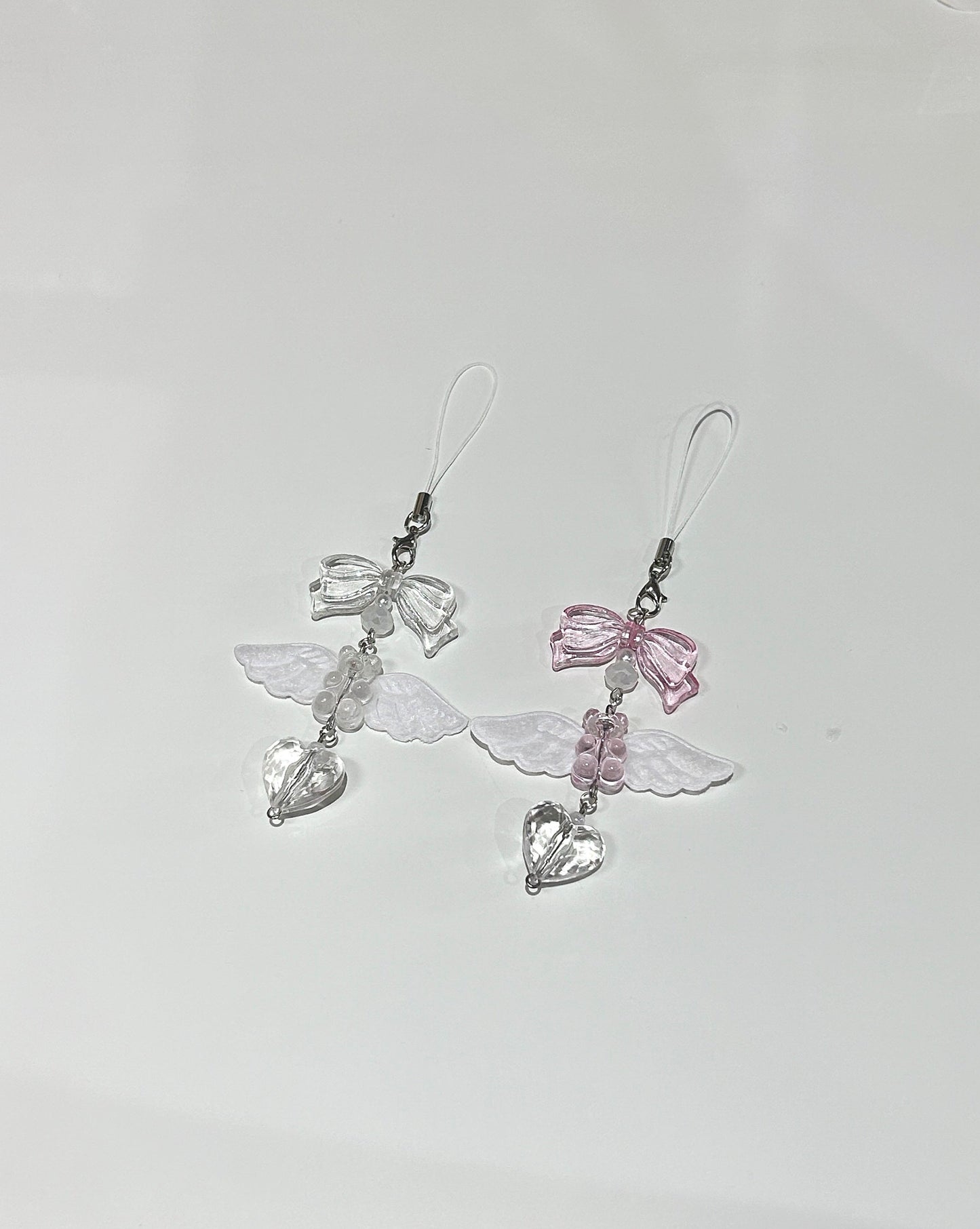 Gummy Bear Angel Phone Charm - clear & pink