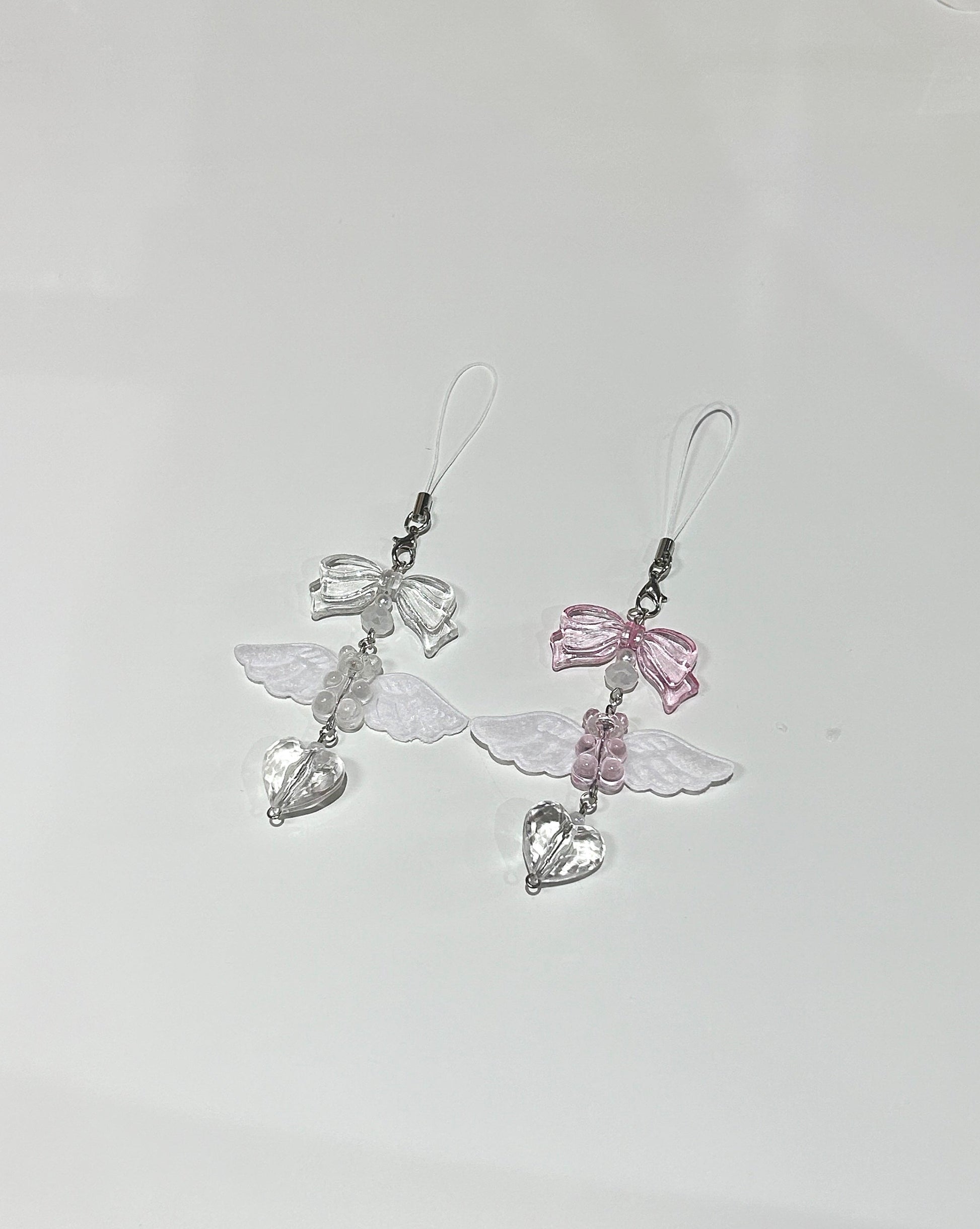 Gummy Bear Angel Phone Charm - clear & pink