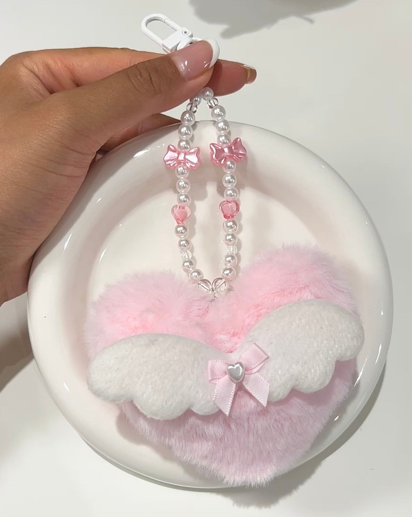 Fluffy Heart Phone Charm
