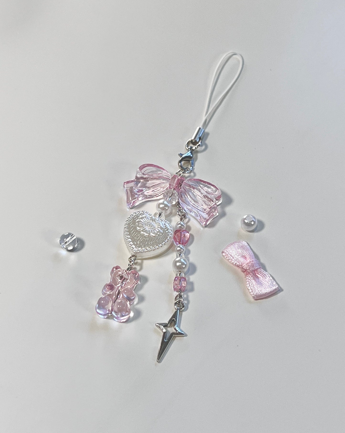 Cosmic Gummy Bear Phone Charm - pink