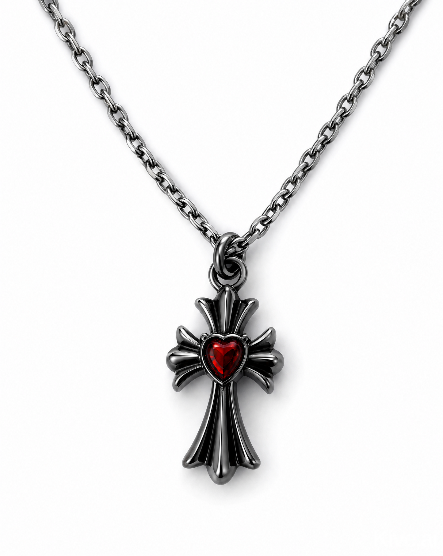 Chrome Heart Cross Pendent Necklace
