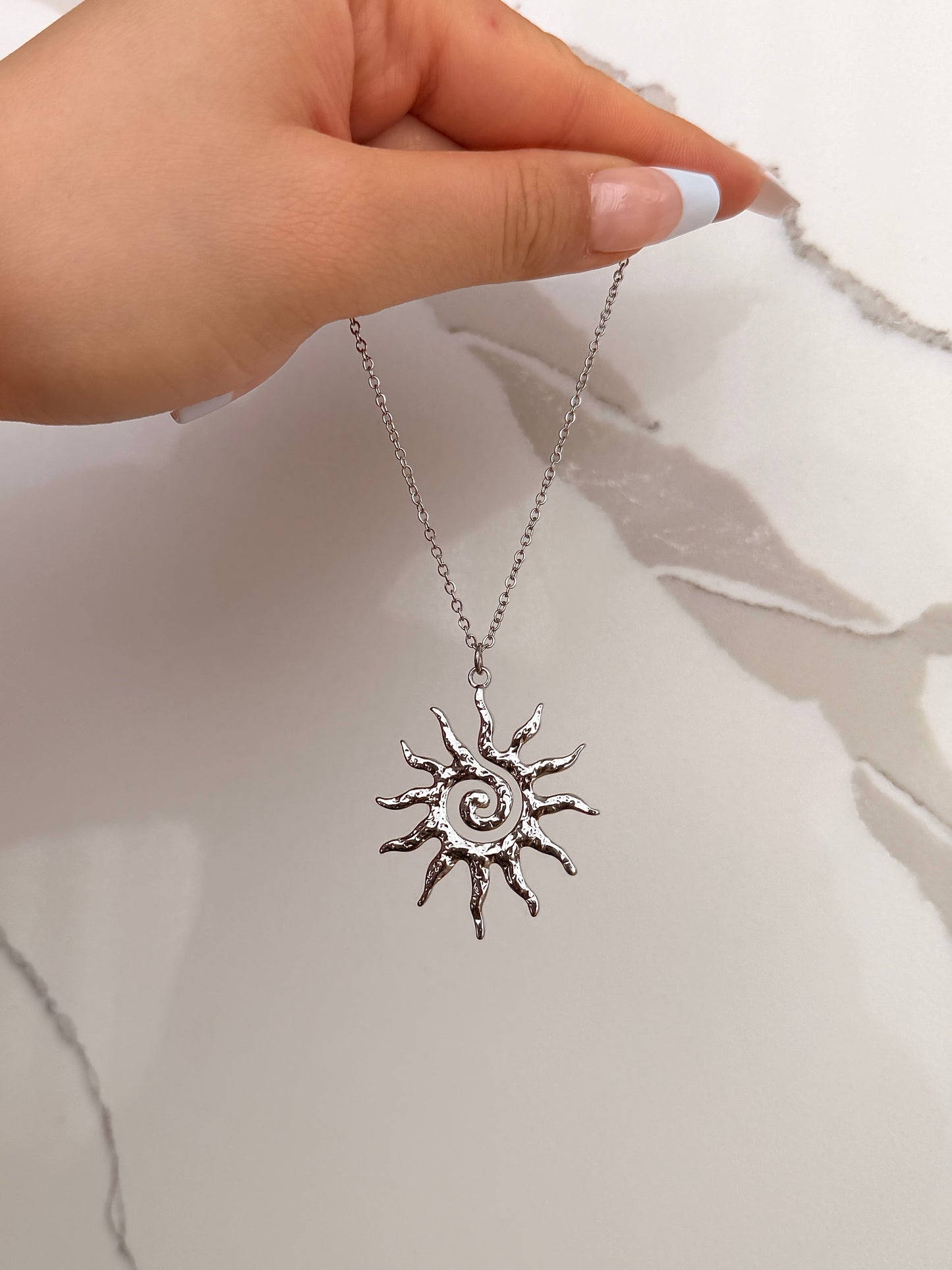 Vintage Sun Pendant Necklace