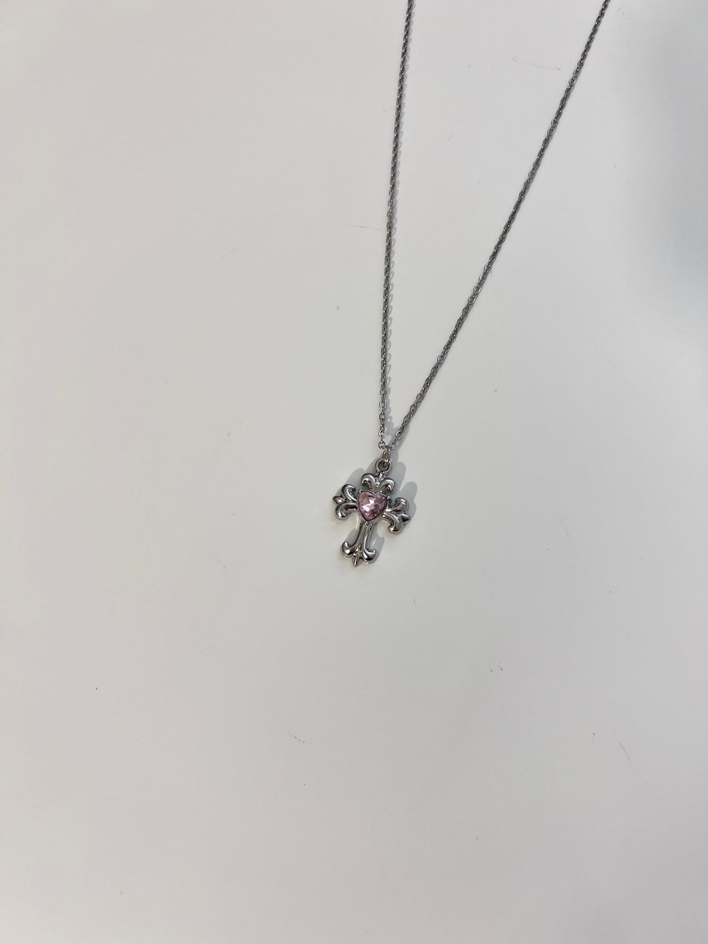 Chrome Heart Cross Pendent Necklace