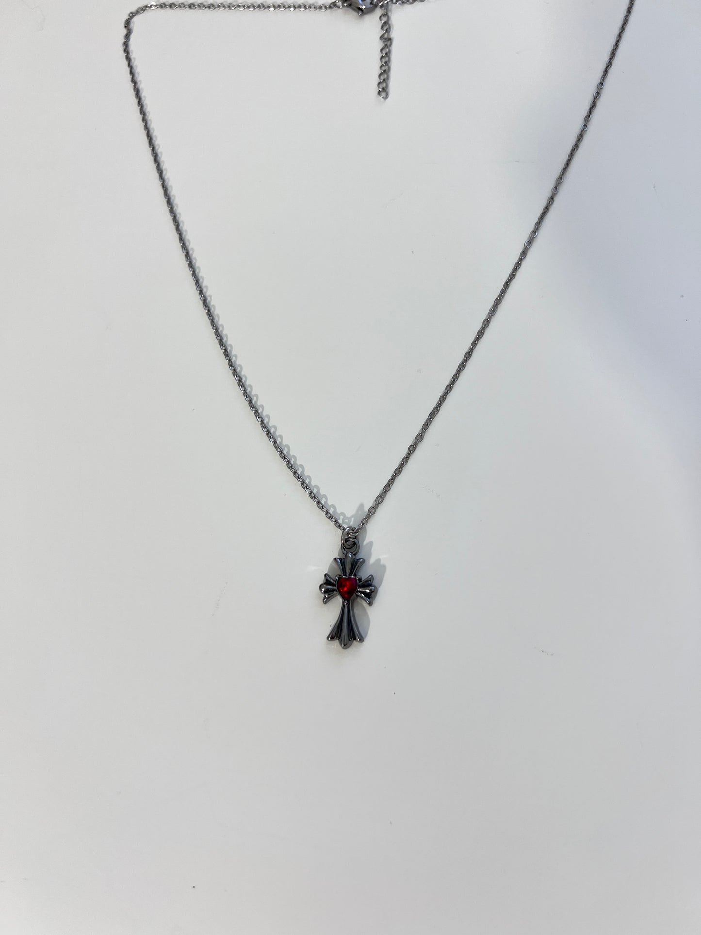 Chrome Heart Cross Pendent Necklace