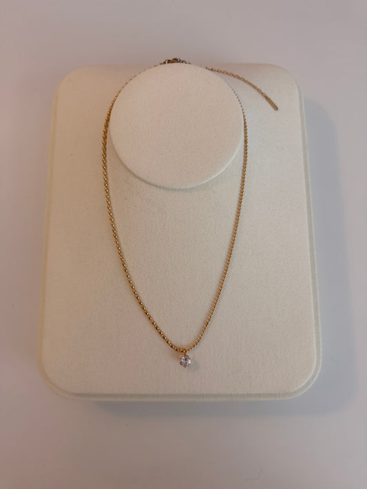 Rice Grain Diamond Pendant Necklace