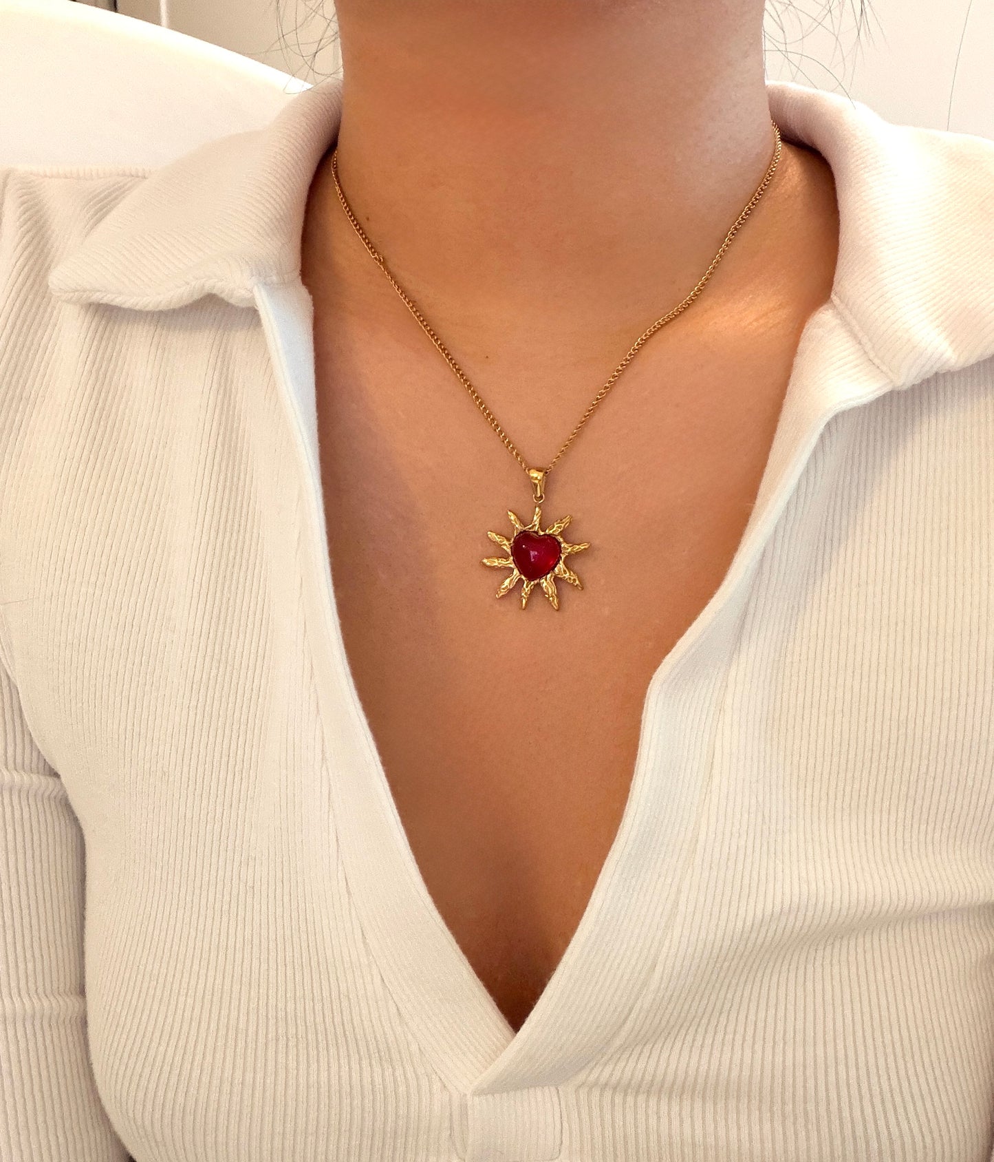Ruby Heart Necklace