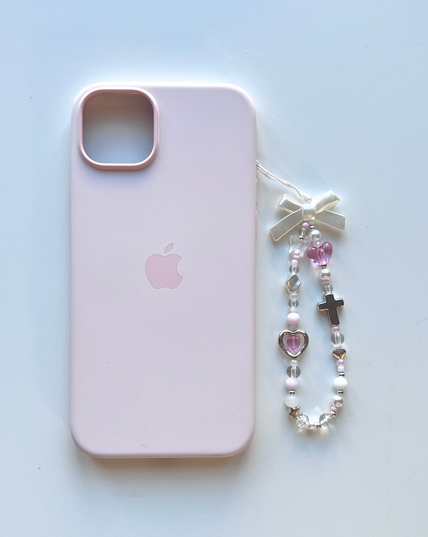 Metal Cross • Heart Phone Charm