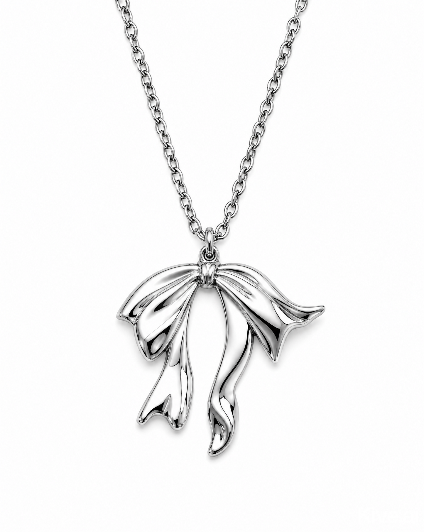 Swinging Bow Tie Pendent Necklace