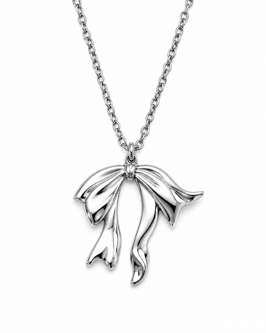 Swinging Bow Tie Pendent Necklace