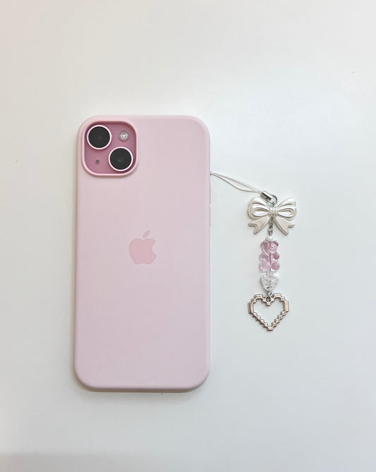 Pixel Heart Phone Charm