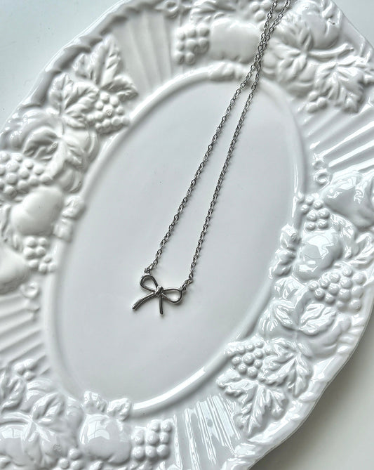 Stainless Steel Bow Necklace