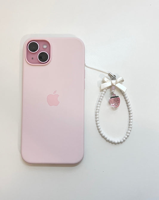 Pink Strawberry Phone Charm