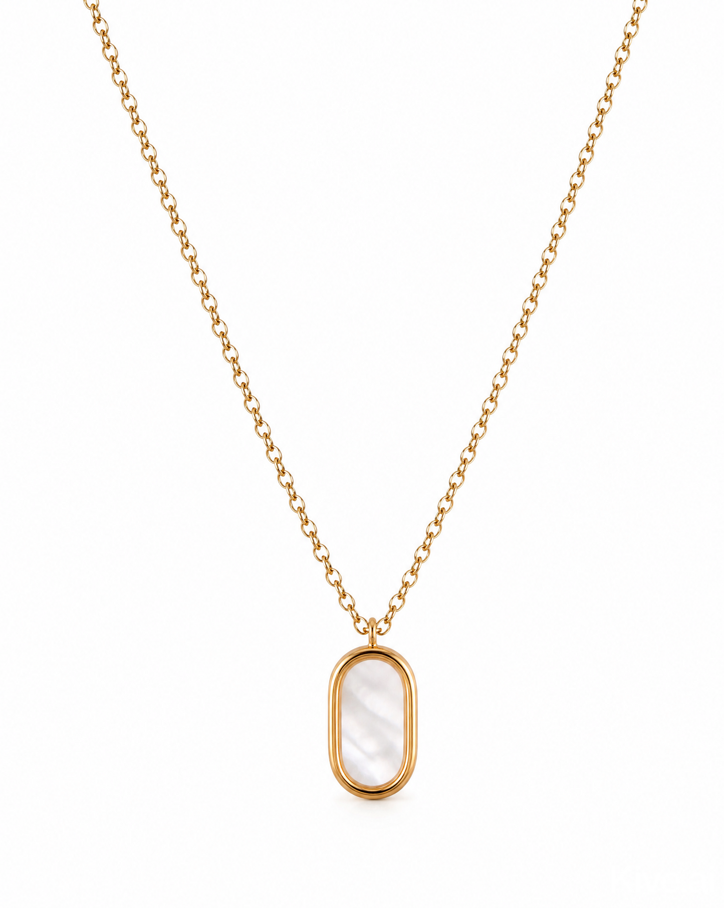 Pearl Plate Pendant Necklace