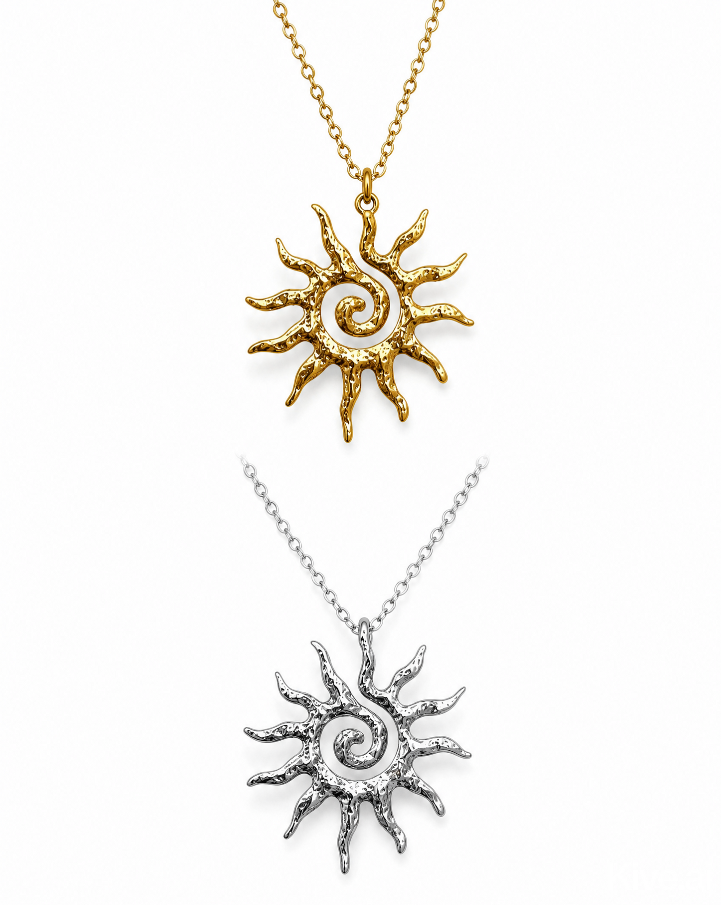 Vintage Sun Pendant Necklace