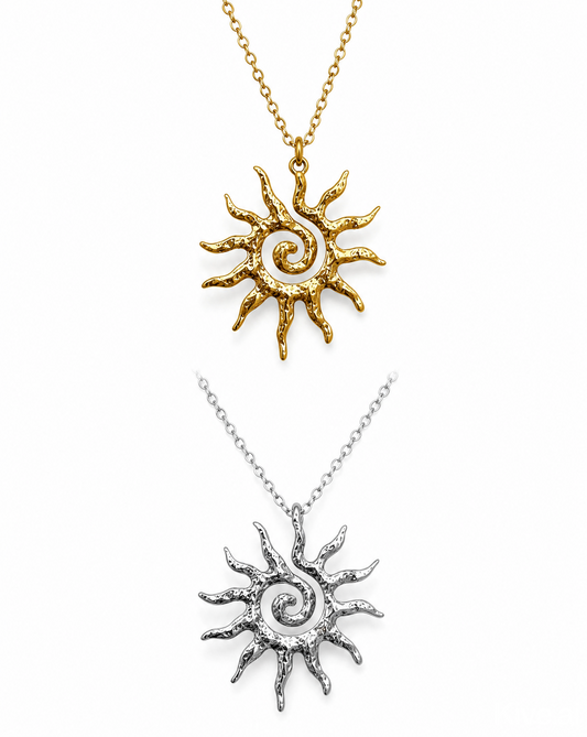 Vintage Sun Pendant Necklace