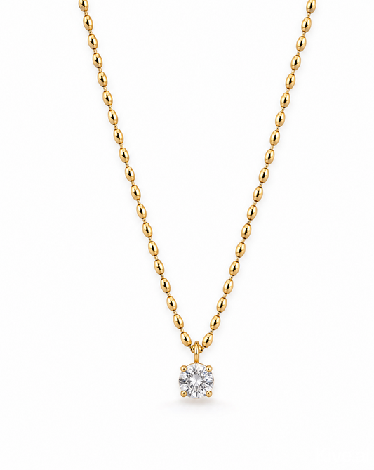 Rice Grain Diamond Pendant Necklace