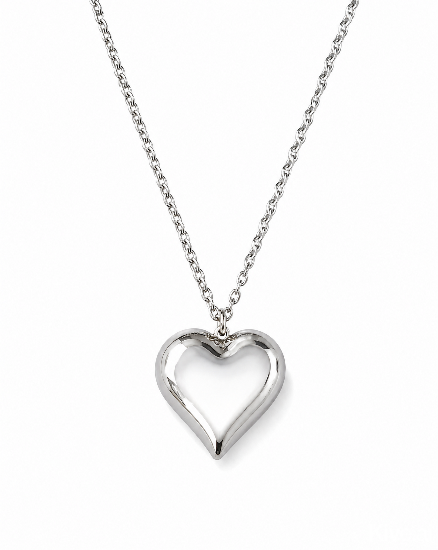 Silver Heart Cross Necklace