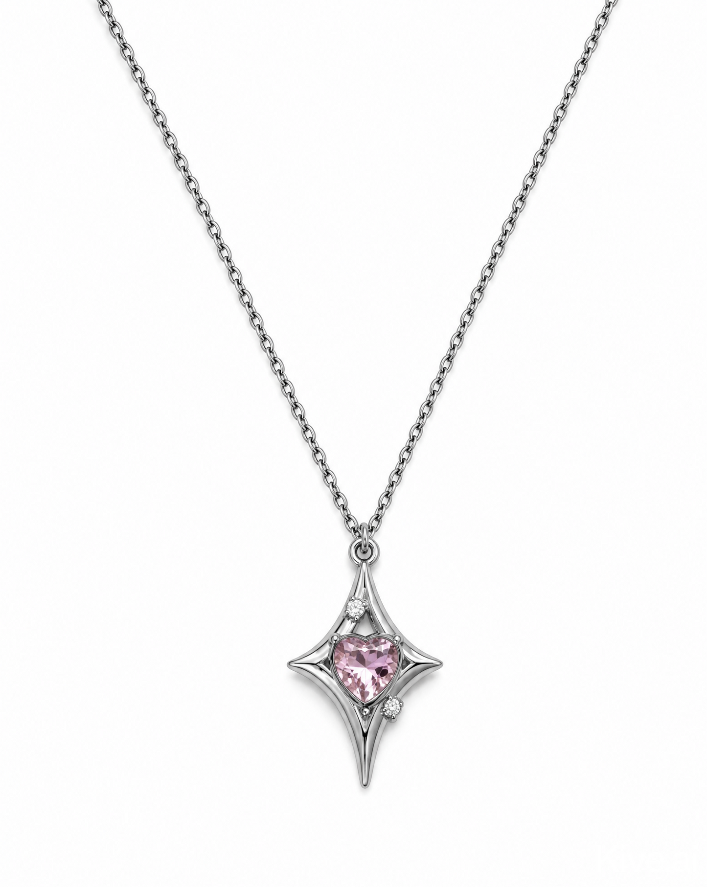 Pink Gem Star Pendent Necklace
