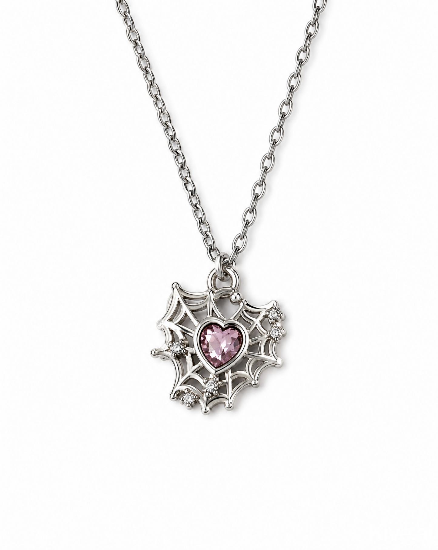Spiderweb Heart Pendent Necklace
