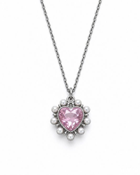 Pearl Heart Pendent Necklace