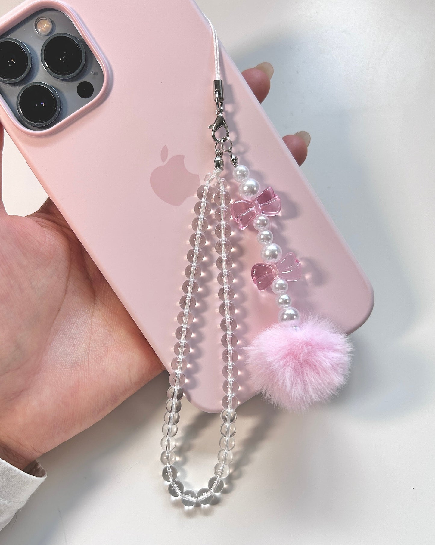 Crystal • Fluffy Ball Phone Charm