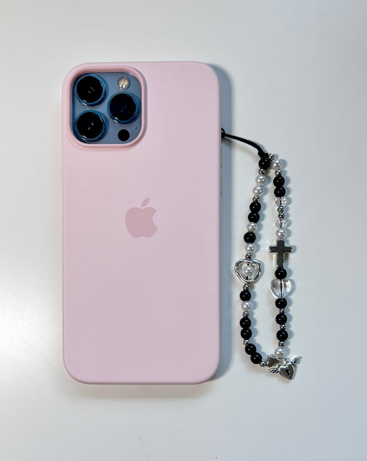 Metal Black n White Phone Charm