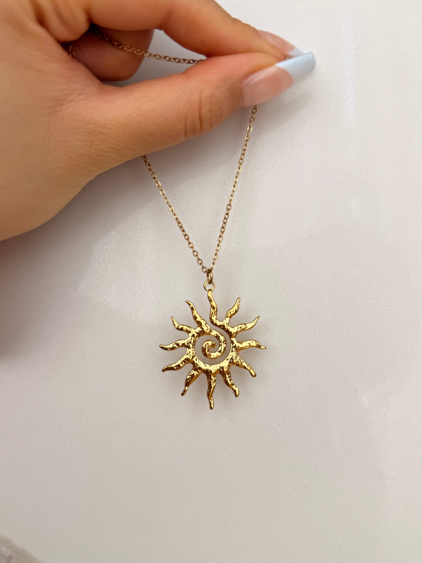 Vintage Sun Pendant Necklace