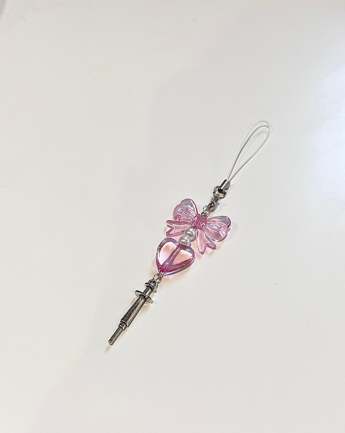 Heart • Needle Phone Charm - pink