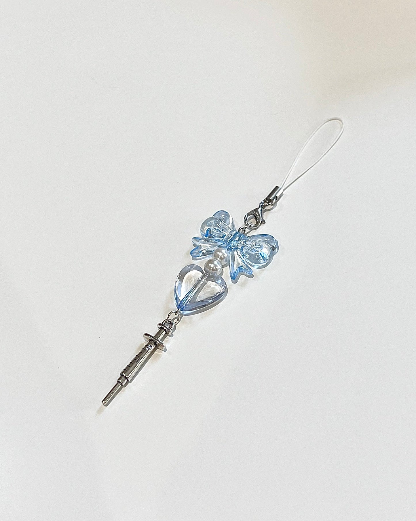Heart • Needle Phone Charm - blue