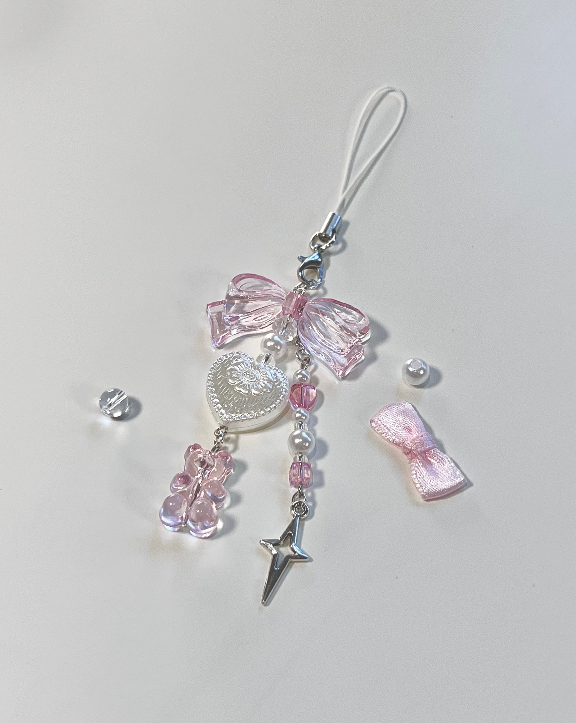 Cosmic Gummy Bear Phone Charm - pink